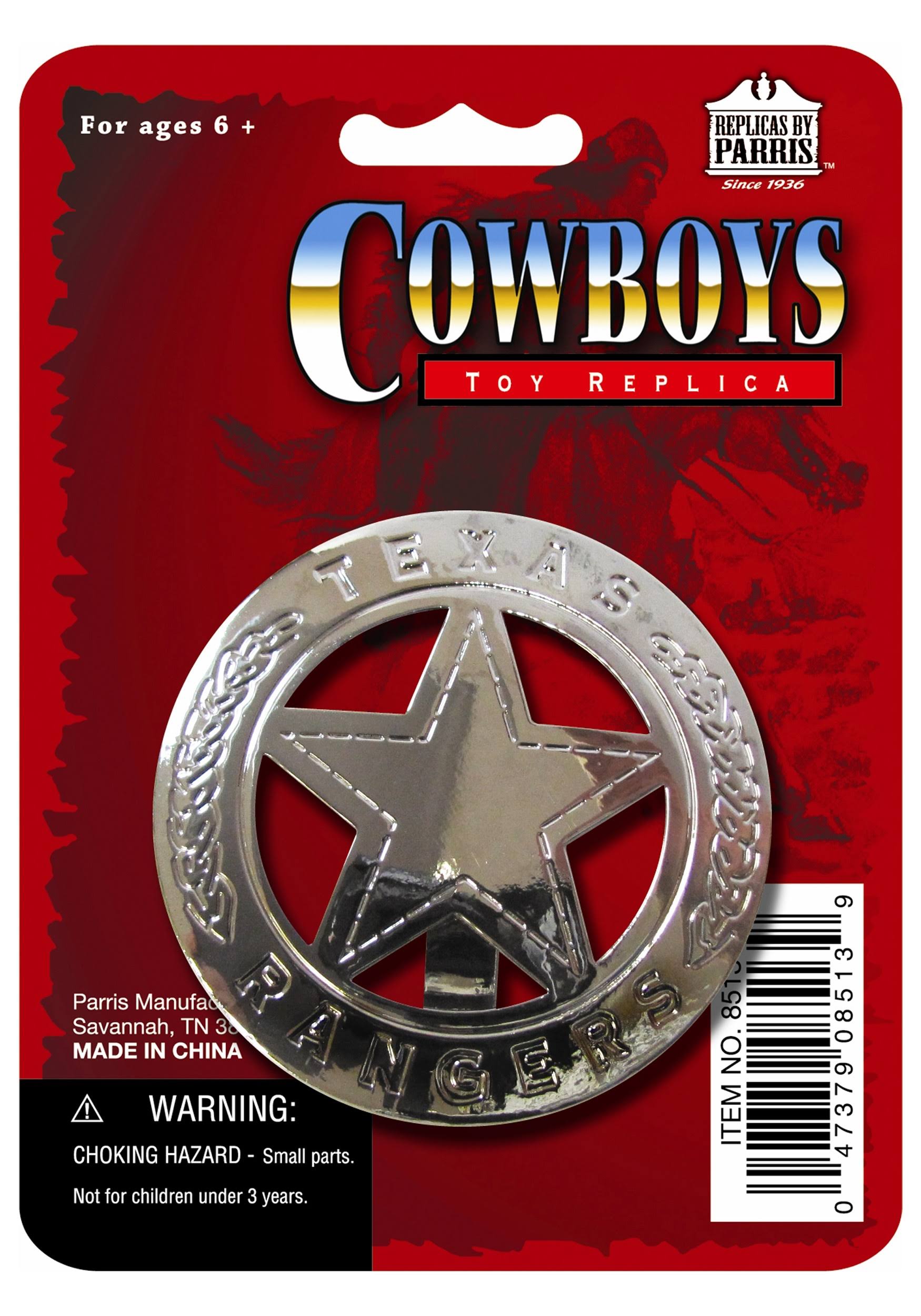 Parris Texas Ranger Badge Toy Replica 
