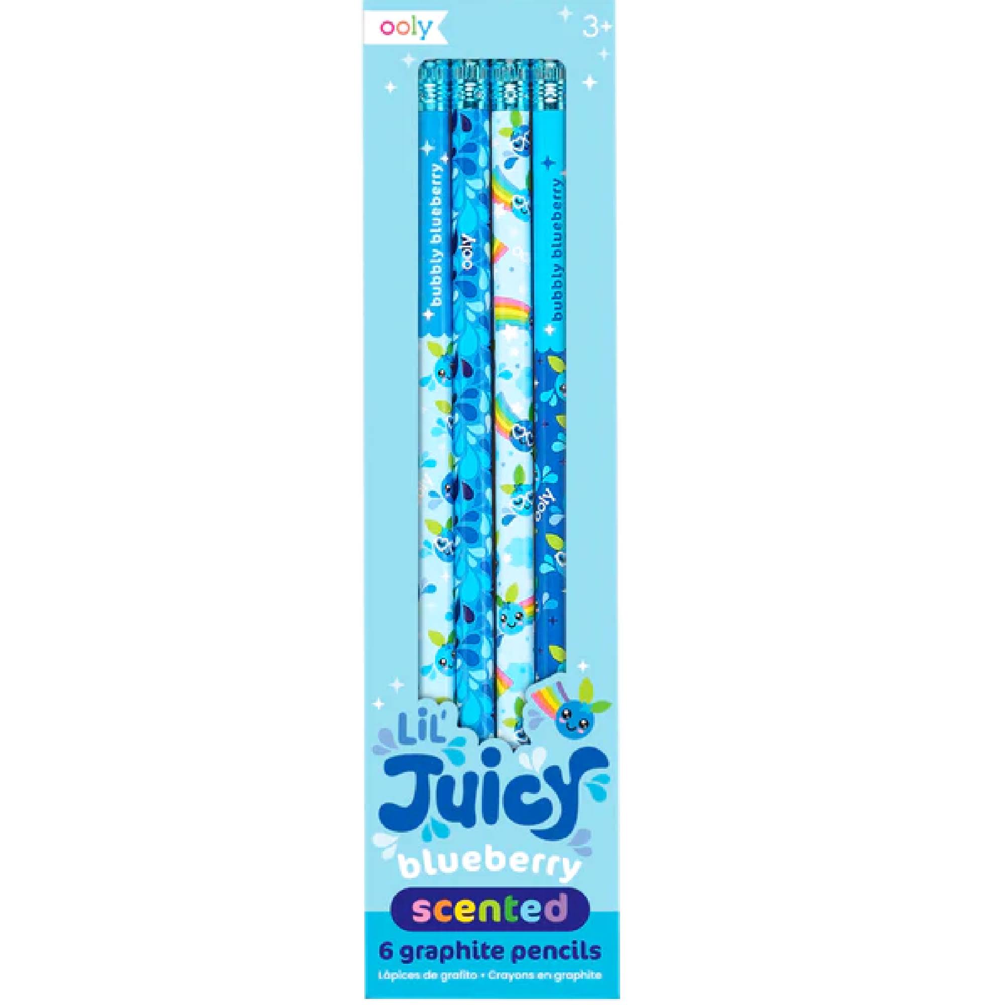 Ooly Lil Juicy Scented Graphite Pencils - Blueberry - Set of 6