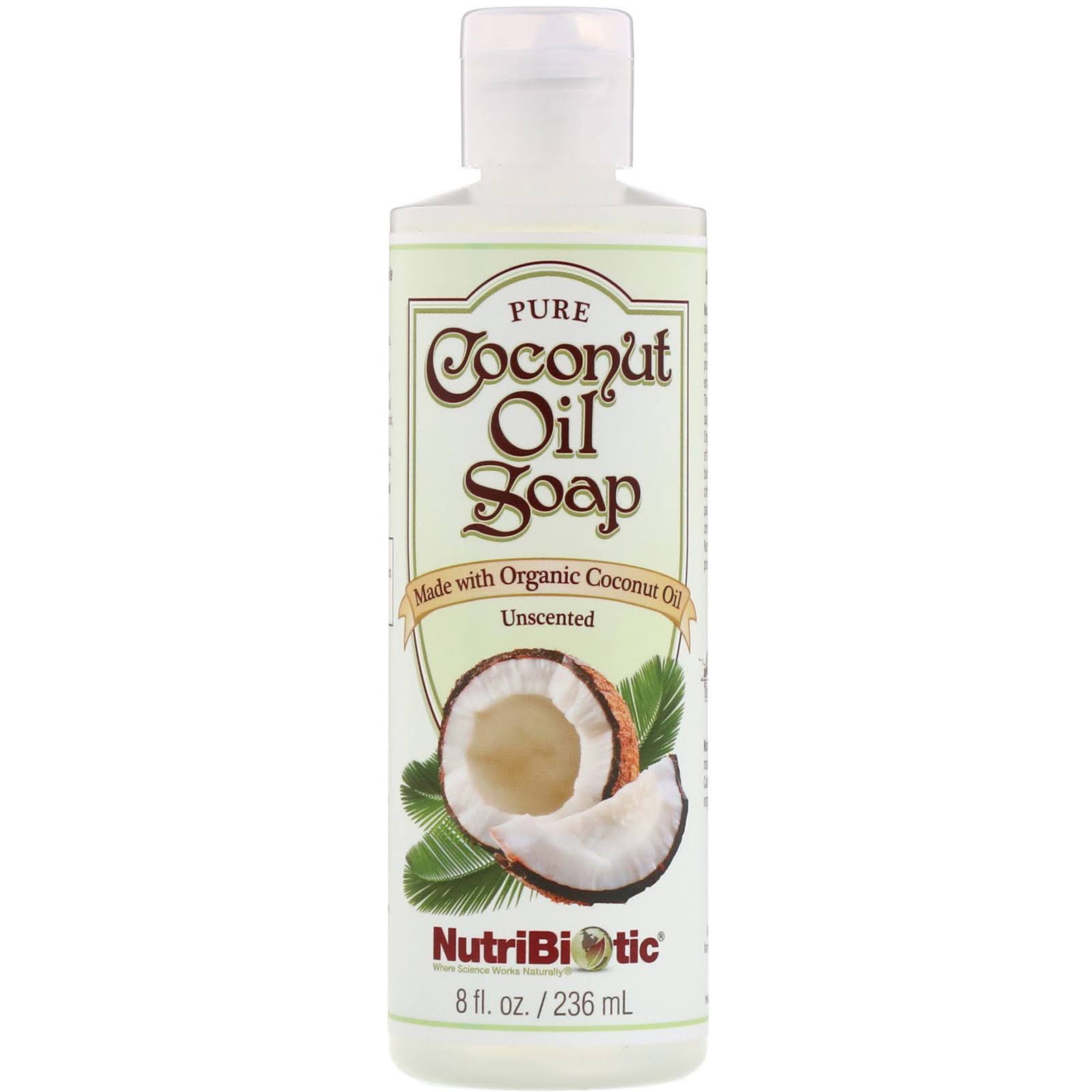 Nutribiotic Pure Coconut Oil Soap - Unscented, 8oz