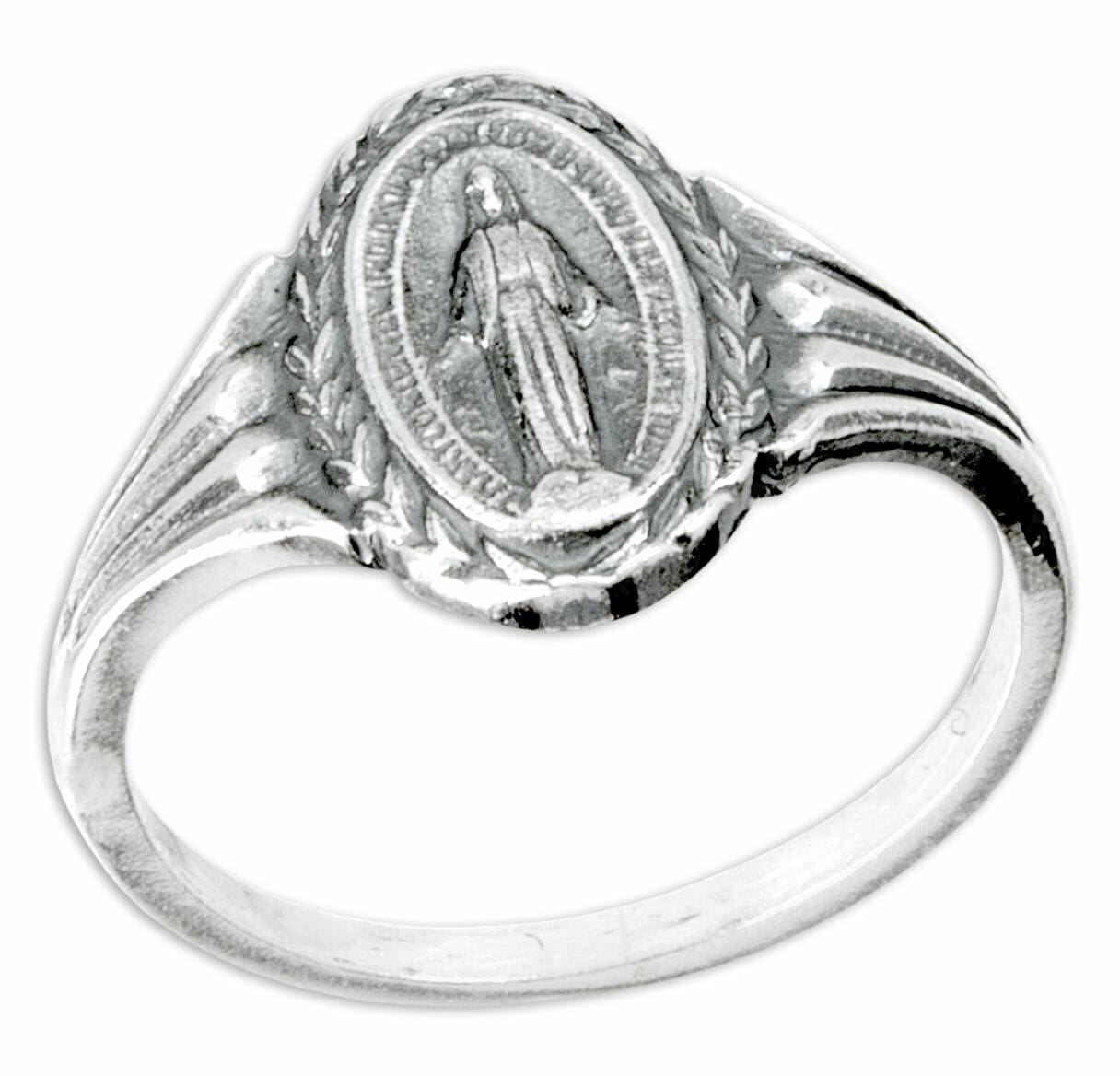 Miraculous Medal Sterling Silver Ring Size 6