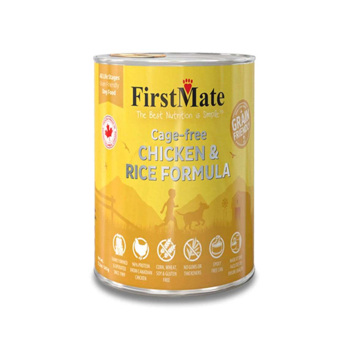 FirstMate Grain Friendly Dog Food - Chicken & Rice 12.2oz