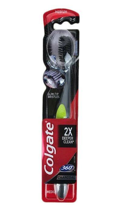 Colgate 360 Deep Clean Toothbrush - Black, Medium