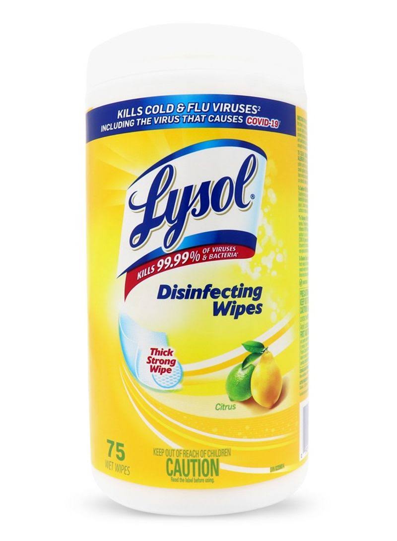 LYSOL Disinfecting Wipes, Citrus, 75 Count