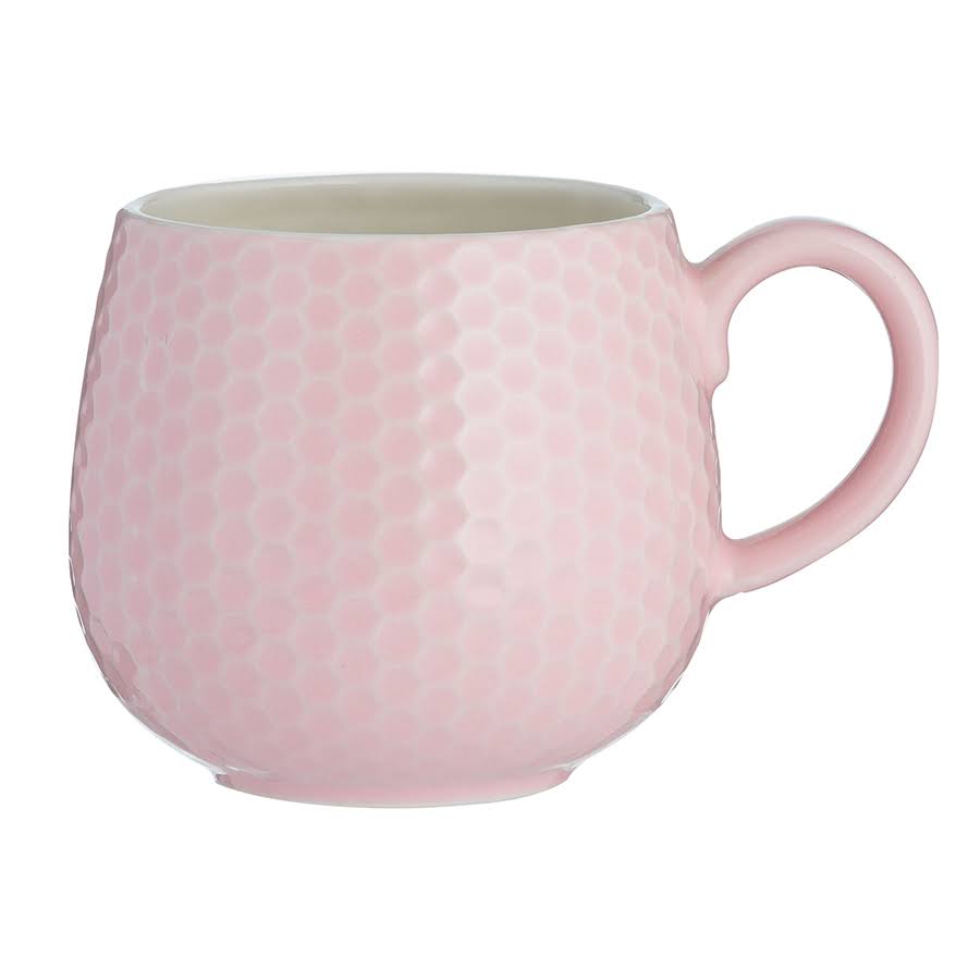Mason Cash Embossed Honeycomb Pink Mug, Stoneware