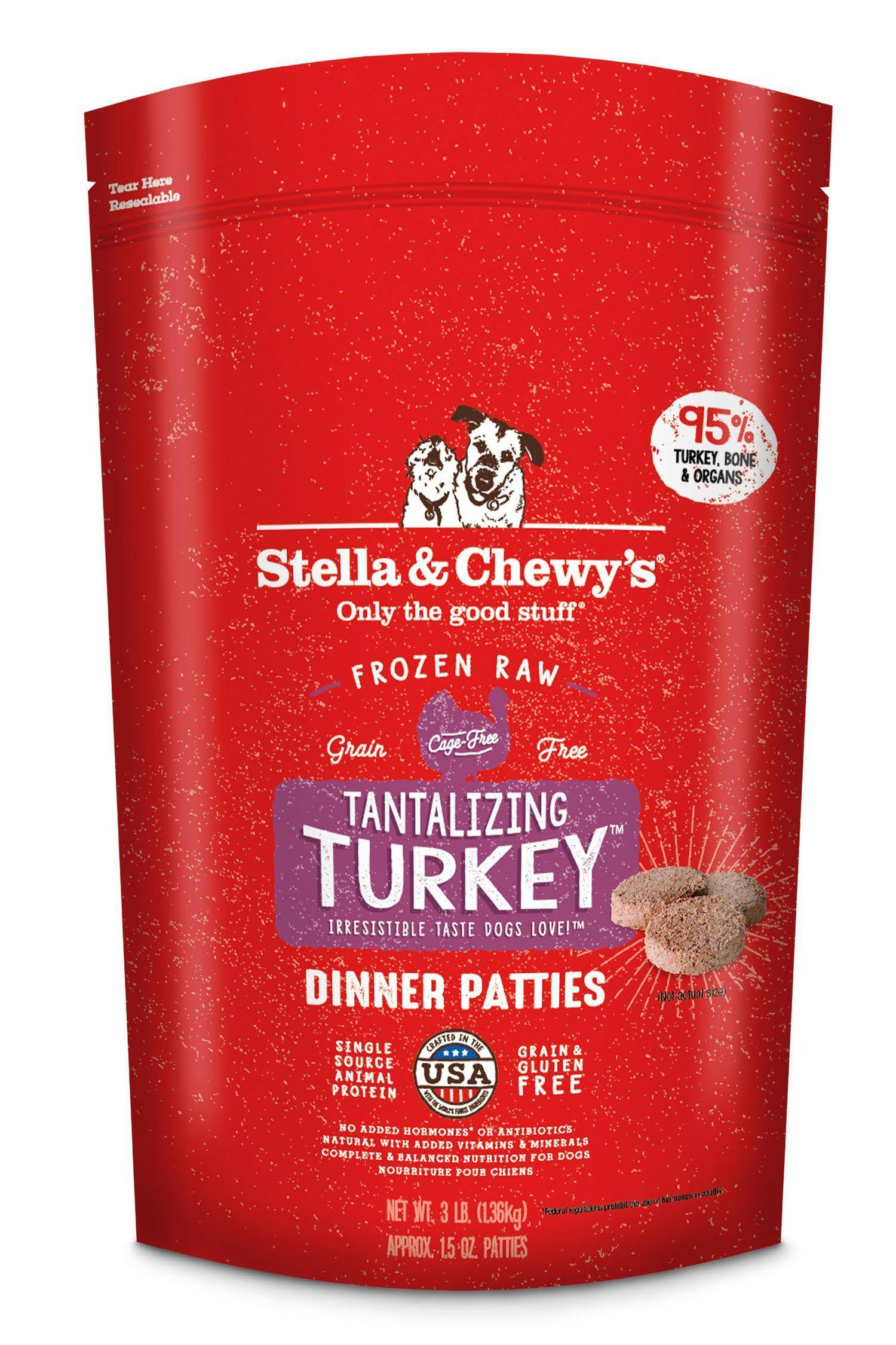 Stella & Chewy's Frozen Raw Tantalizing Turkey Dinner Patties Dog Food - 3-Lbs.
