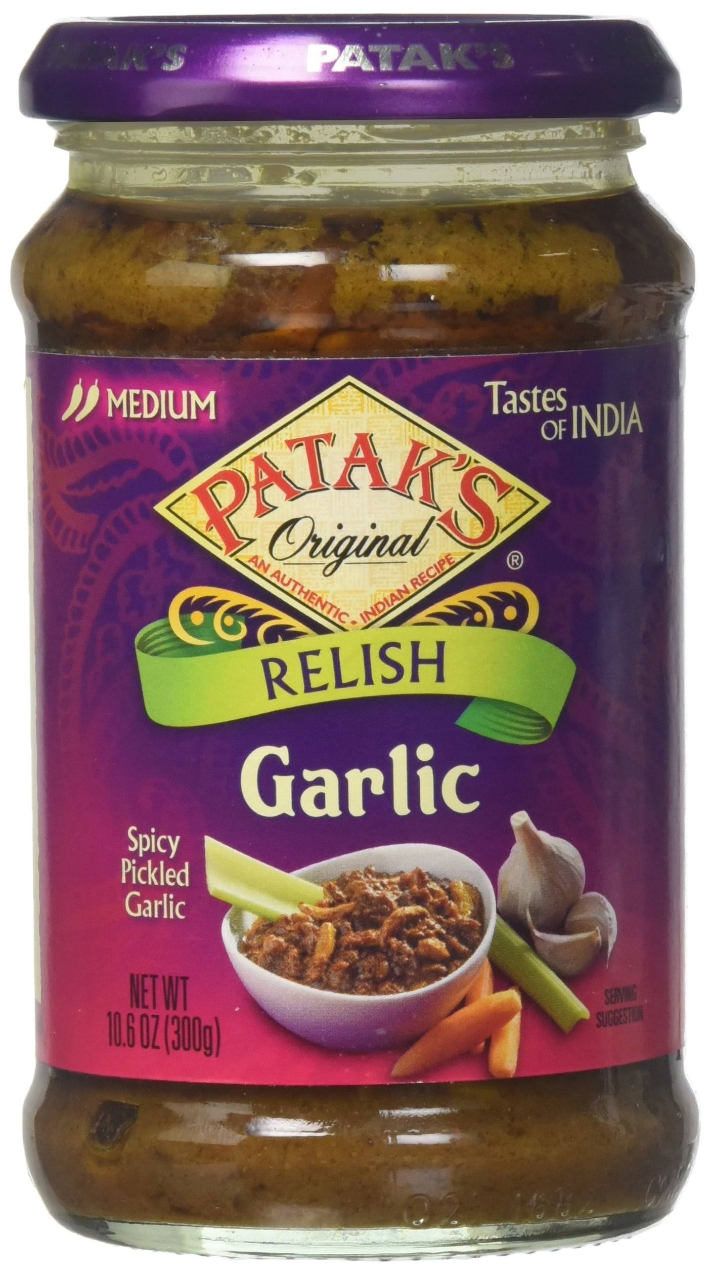 Patak's Pickle, Garlic, Medium - 10.6 oz