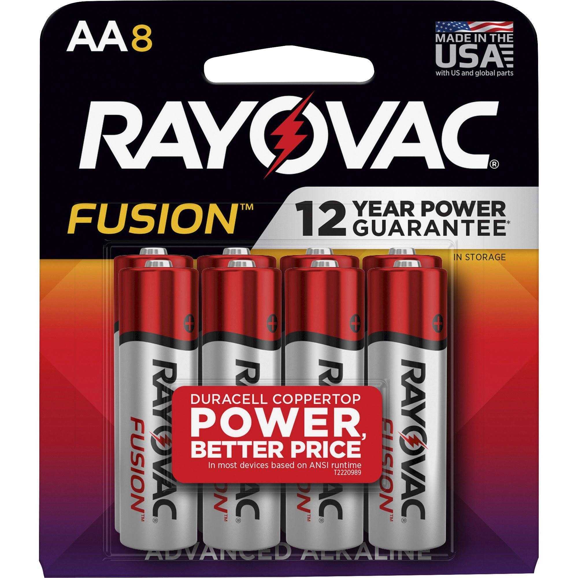 Rayovac Fusion High Power Alkaline Batteries - AA, 8pk