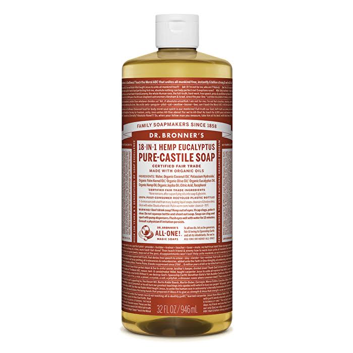 Dr. Bronner's Pure-Castile Soap Liquid (Hemp 18-in-1) Eucalyptus 946ml