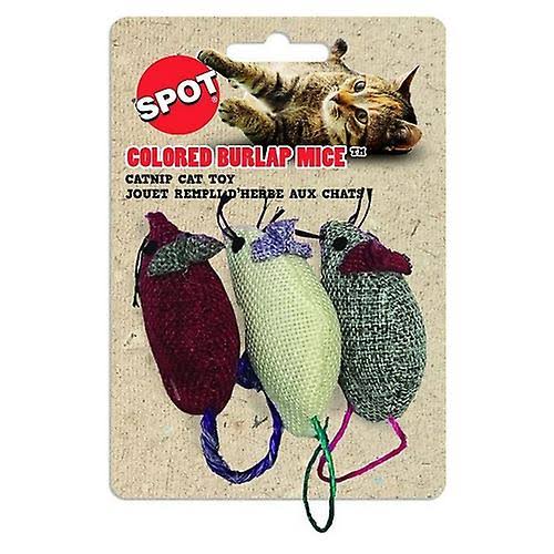 Ethical Burlap Mice Cat Toys In Assorted Colors - 3", x3