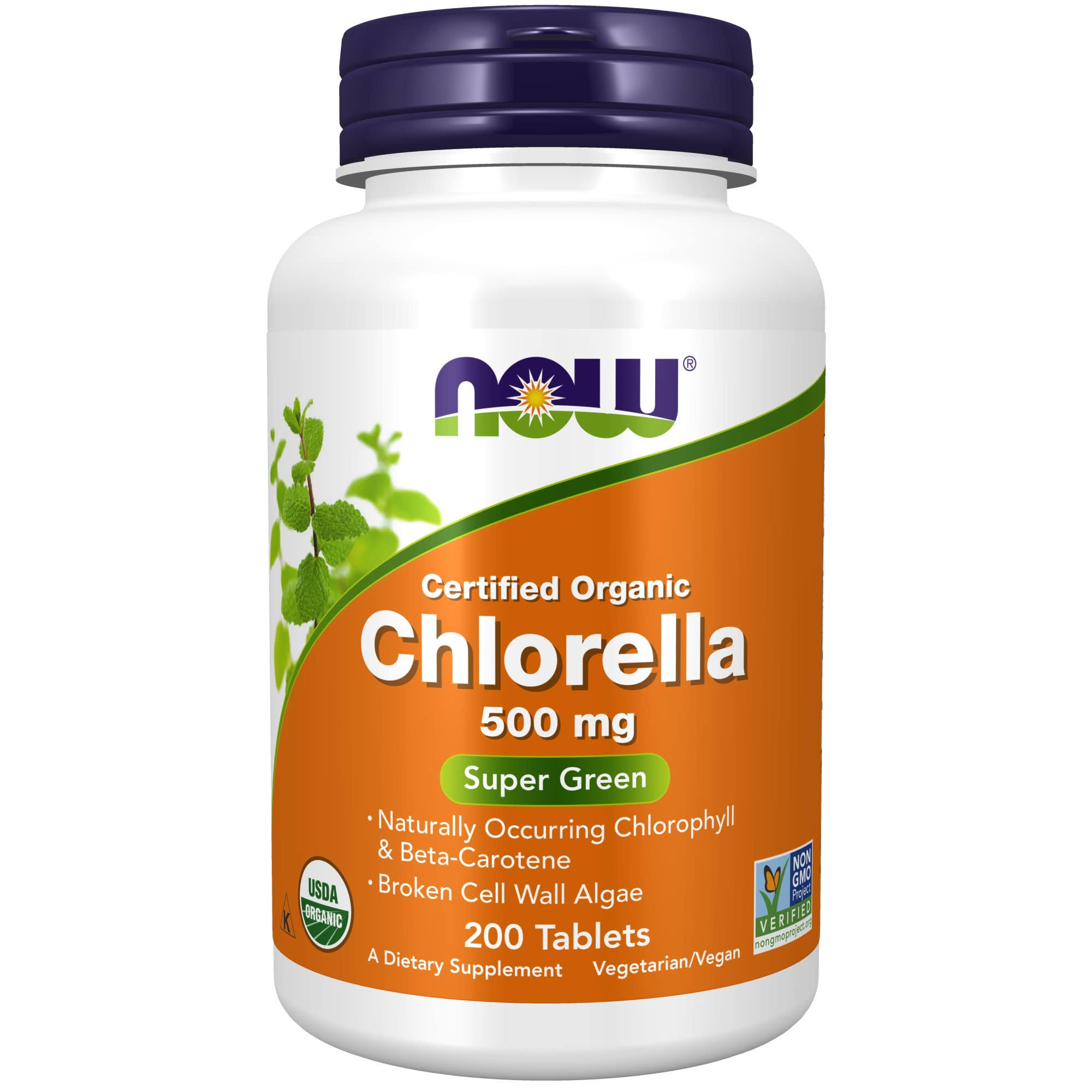 NOW Foods Organic Chlorella - 500mg, 200 Tablets
