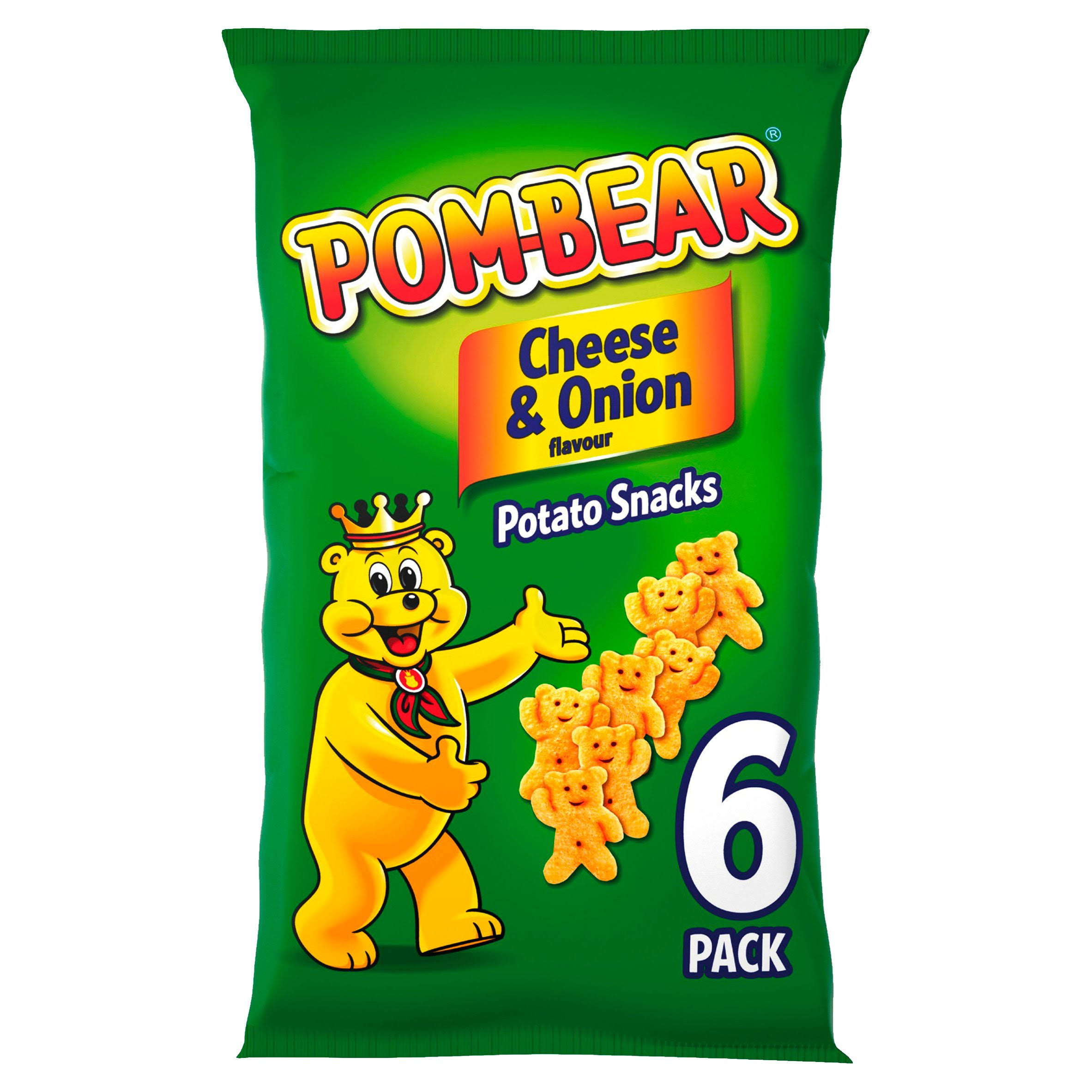Pom Bear Cheese & Onion Multipack Crisps 6 Pack