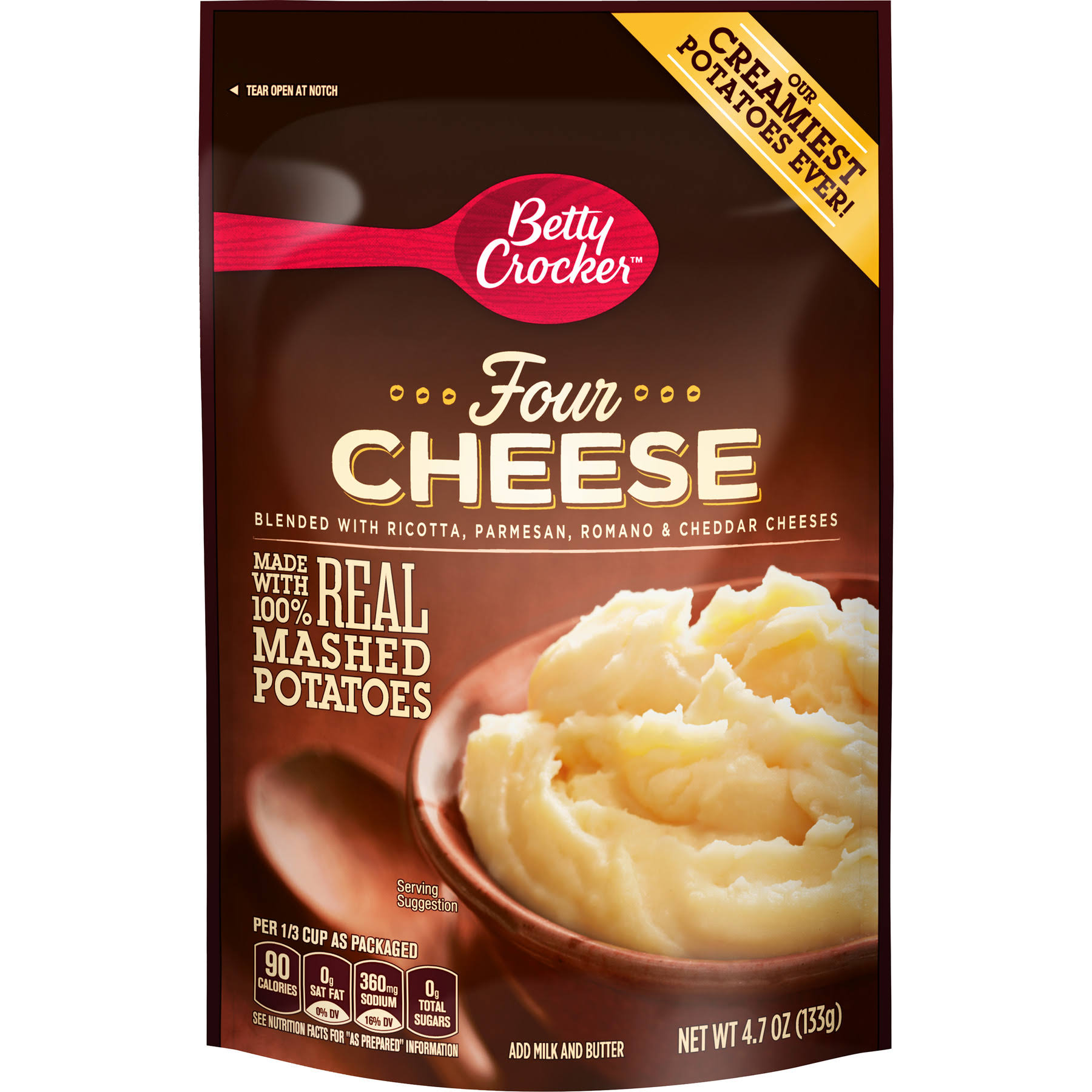 Betty Crocker Real Mashed Potatoes - Four Cheese, 4.7oz