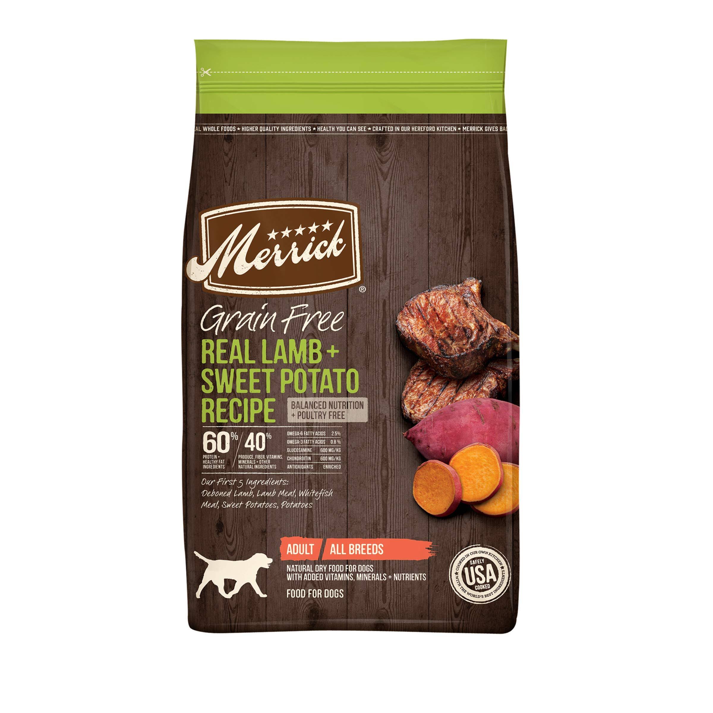 Merrick Grain Free Real Lamb and Sweet Potato Recipe Dry Dog Food - 22 Lbs
