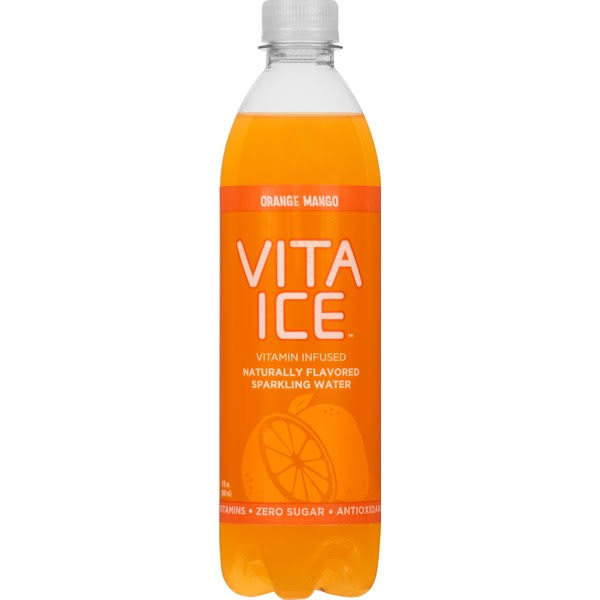 Vita Ice Sparkling Water, Orange Mango - 17 fl oz