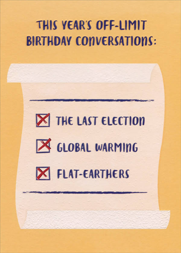 Off-limit Birthday Conversations Funny / Humorous Birthday Card