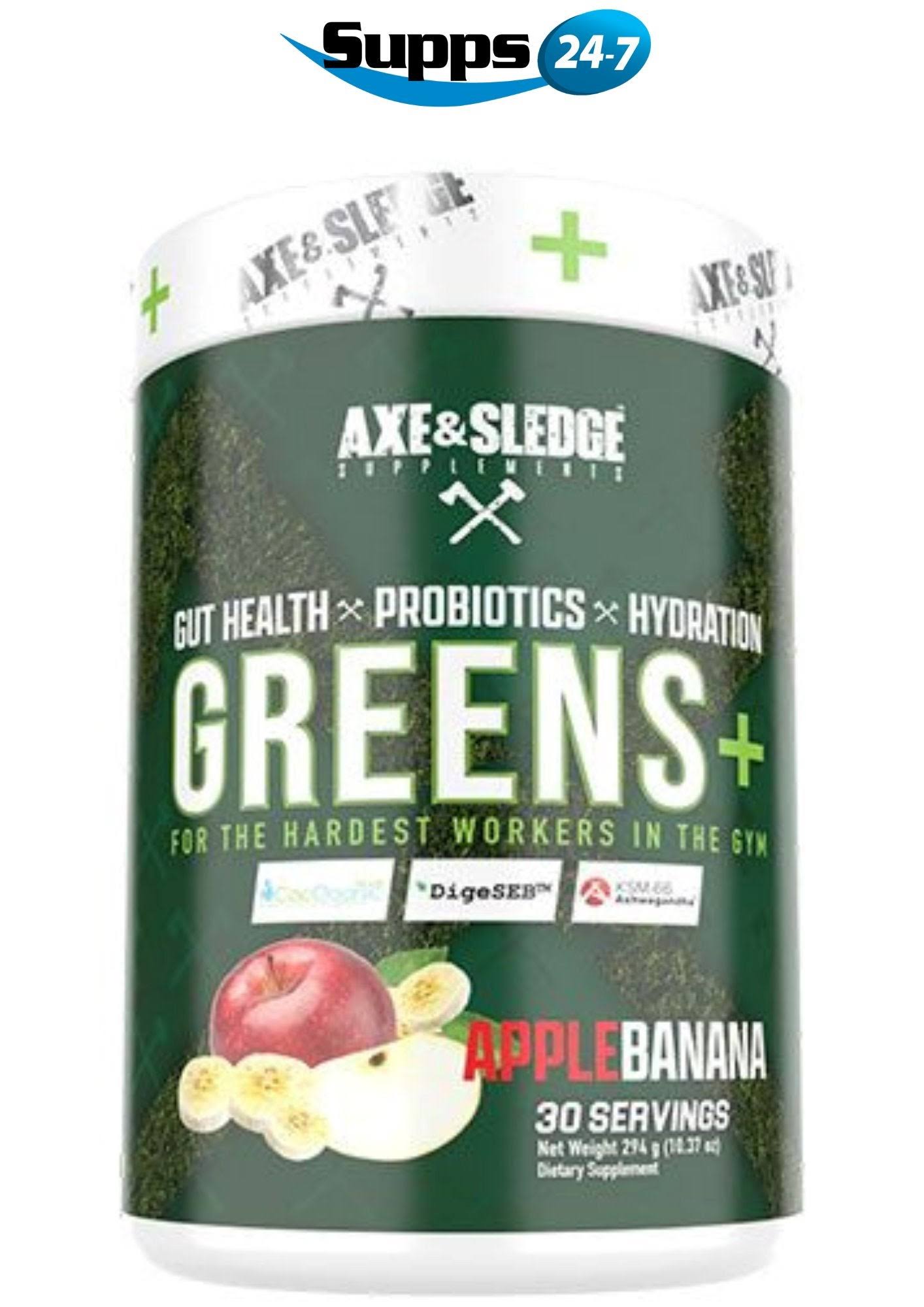 Axe & Sledge Greens+ (30 Servings) Apple Banana