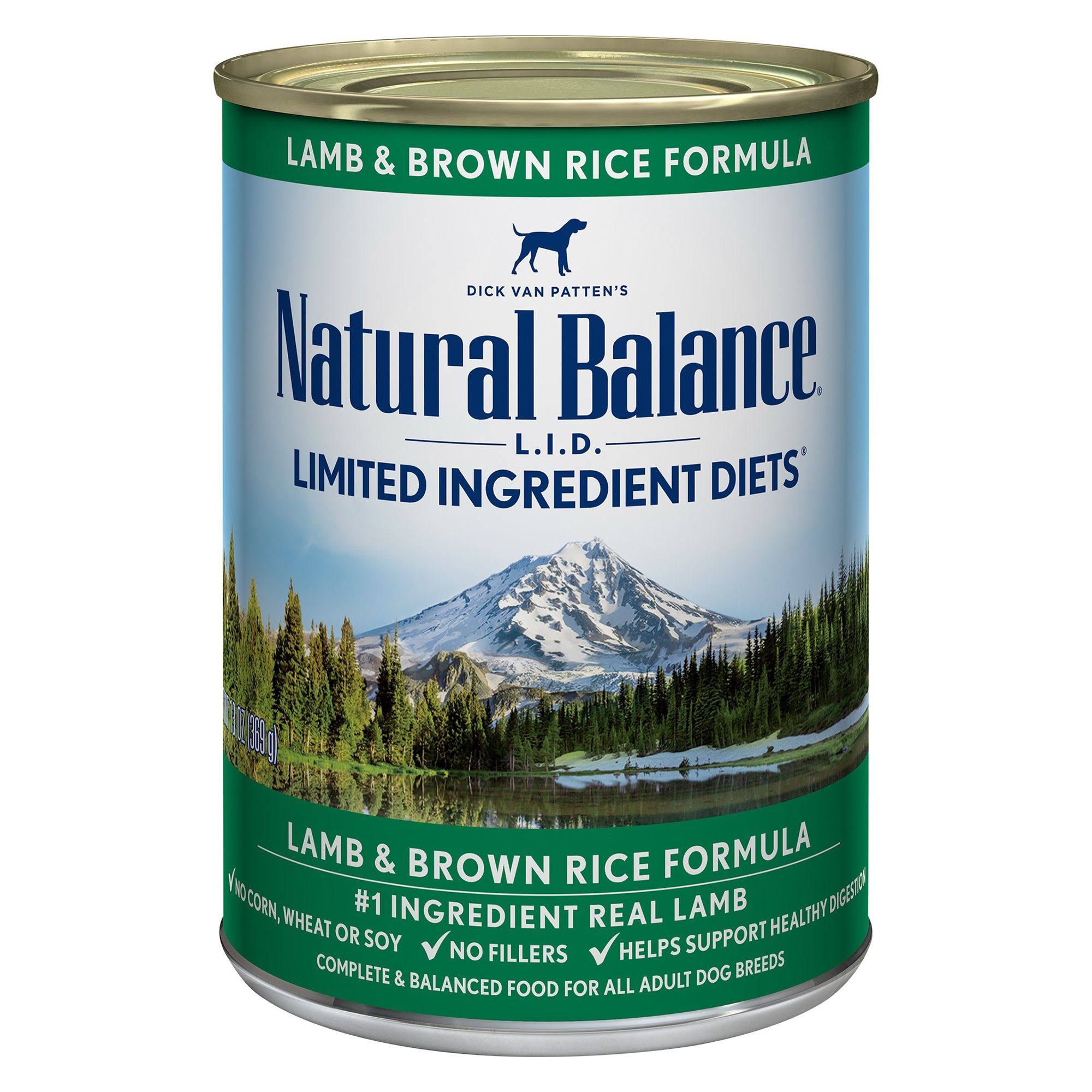 Natural Balance Limited Ingredient Diet Dog Food - Lamb & Brown Rice Formula, 369g