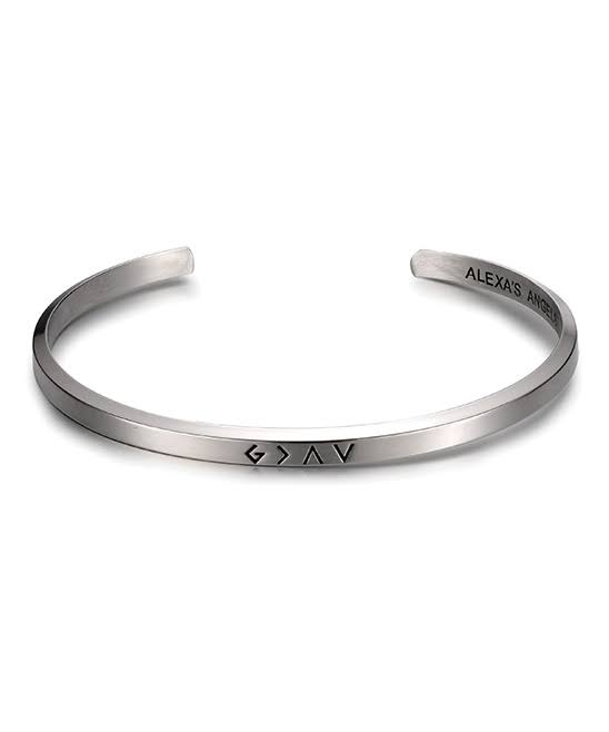 Little Drops of Water Kid's Stainless Steel 'God Is Greater' Cuff One-Size