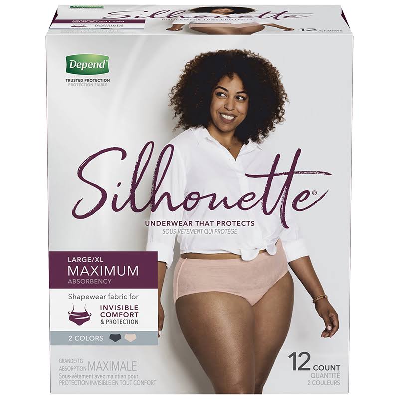 Depend Silhouette Incontinence Underwear for Women Maximum Absorbency L/XL