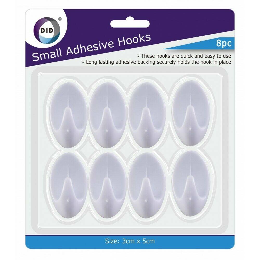 Small Adhesive Hooks - Pack of 8