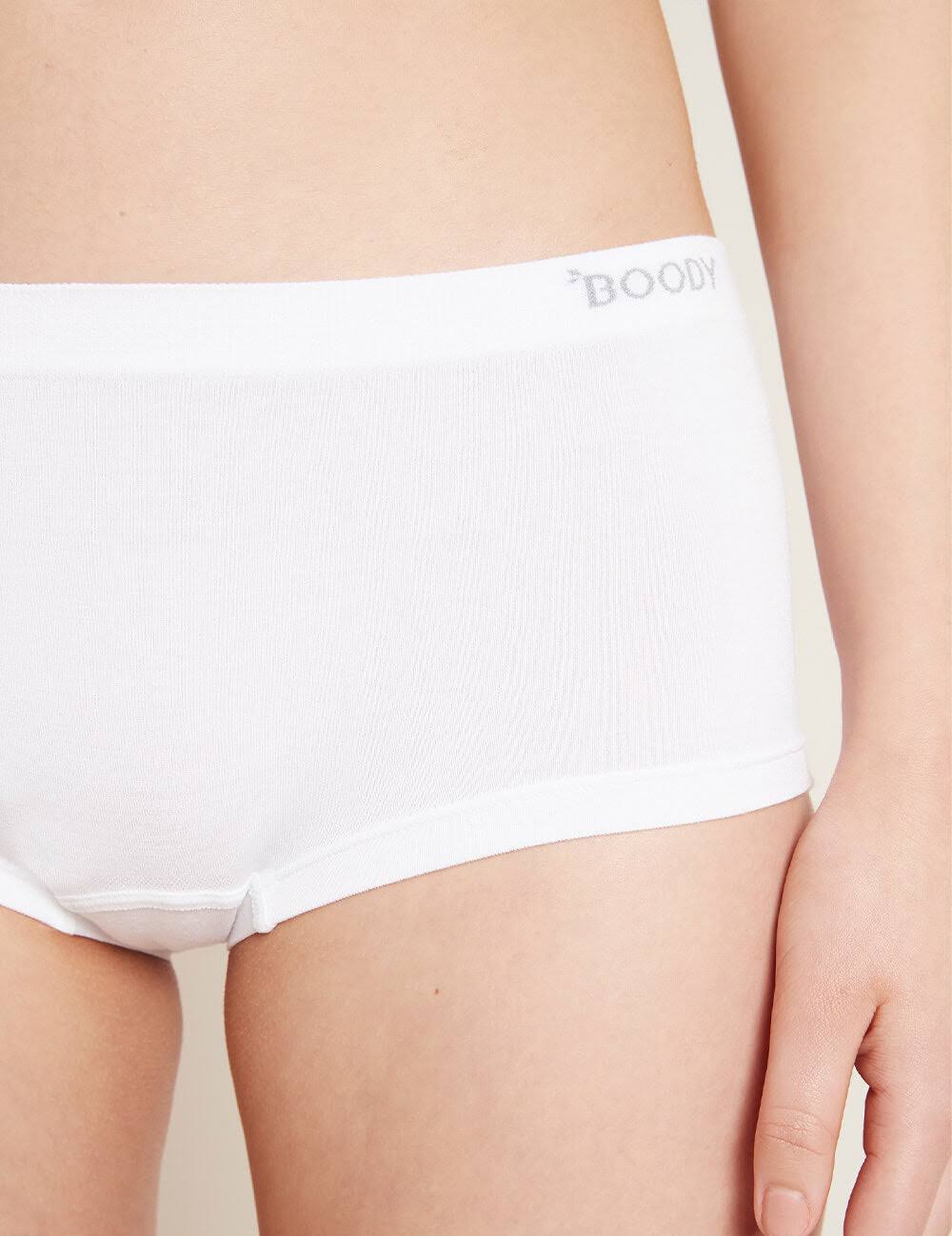 Boody Women’s Bamboo Boy Leg Underwear - White, Small-Medium