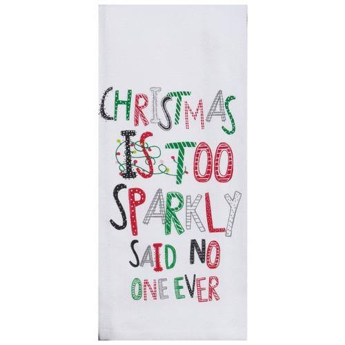 Kay Dee Designs Sparkly Christmas Tea Towel - Green/Red/White - 18'' x 28''