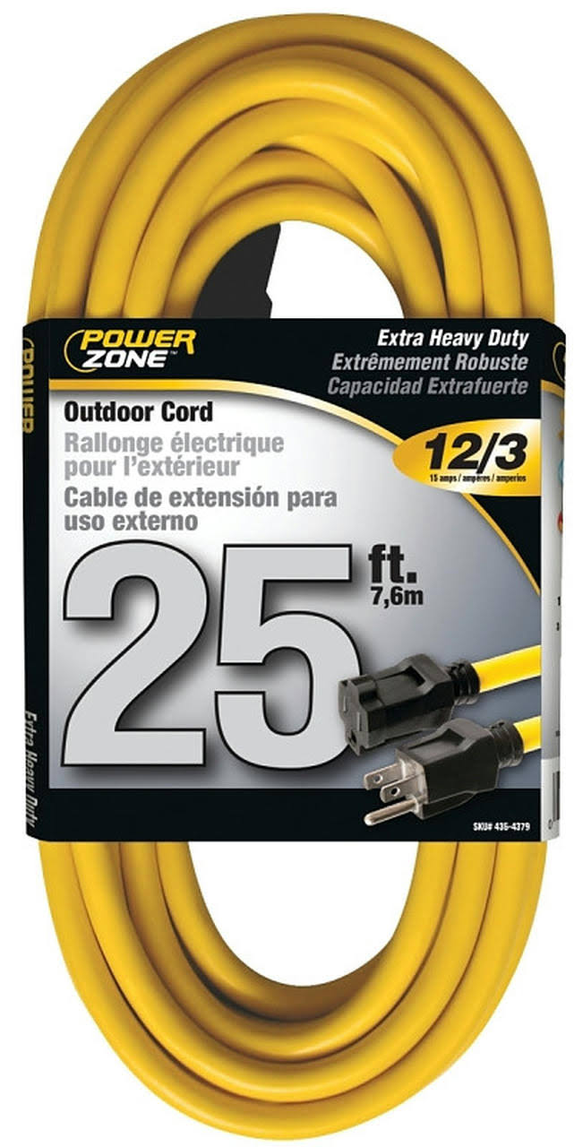 Power Zone OR500825 Extension Cord - Yellow