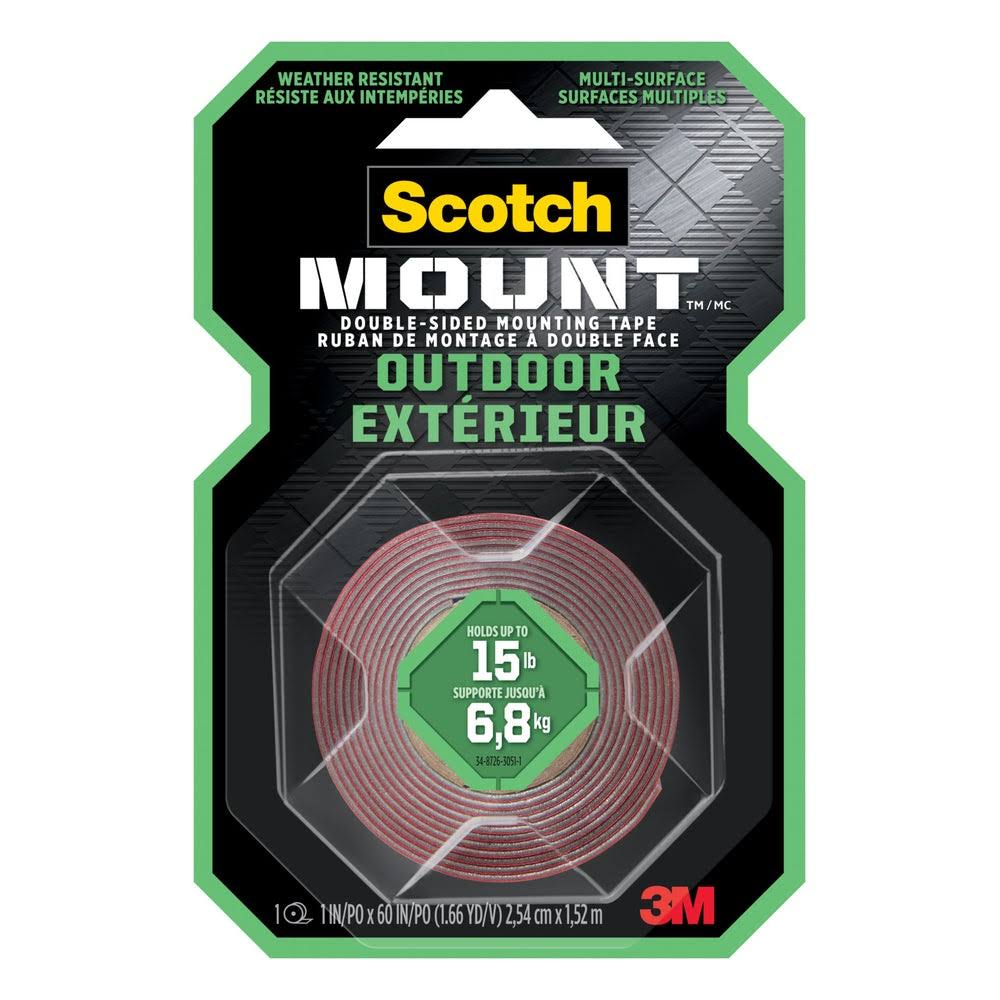 3M Scotch Outdoor Mounting Tape - 1in x 1.66yds