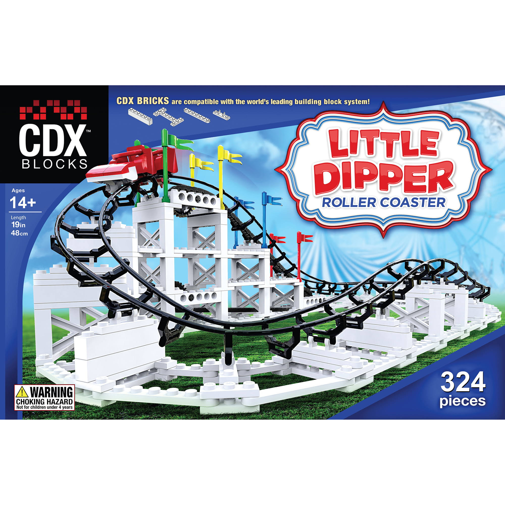 CDX Blocks Brick Construction Little Dipper Roller Coaster Building Set - 332pcs