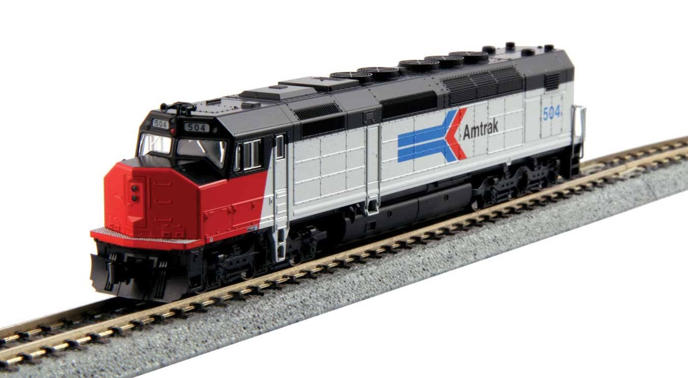 Kato - EMD SDP40F Type I - DCC - Amtrak 501 (Phase I, Platinum Mist, Black, Red Nose; Large Logo) - 381-1769205DCC