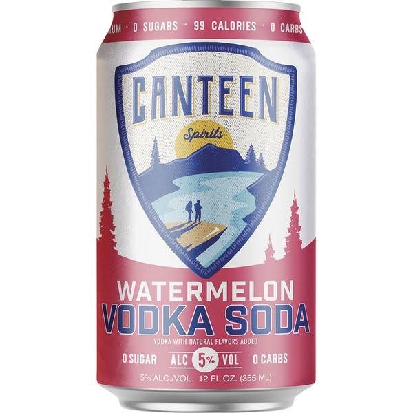 Canteen Vodka Soda, Watermelon - 6 pack, 12 fl oz cans