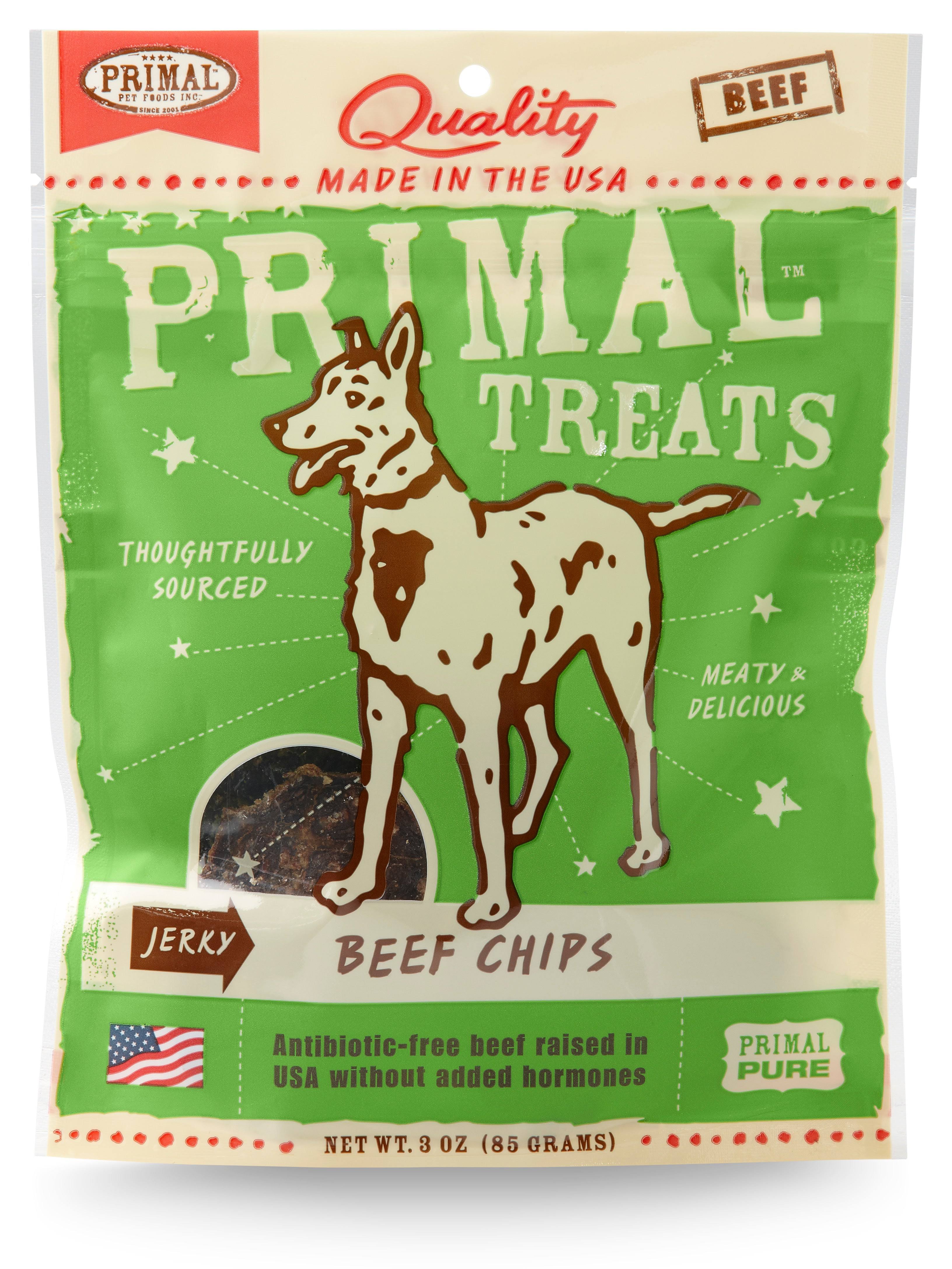 Primal Beef Jerky Chips Dog Treats, 3 oz