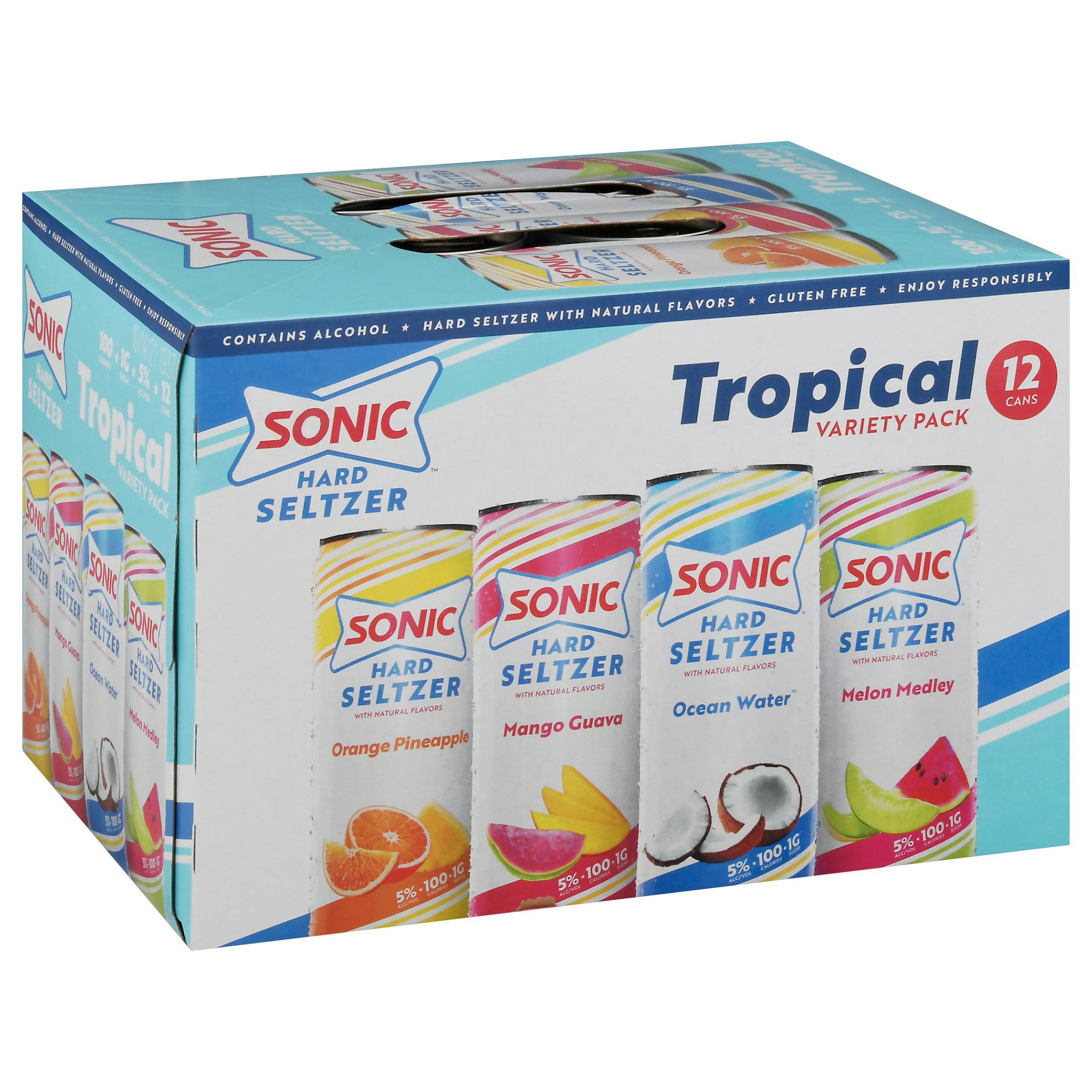 Sonic Hard Seltzer, Tropical Variety Pack - 12 pack, 12 fl oz cans