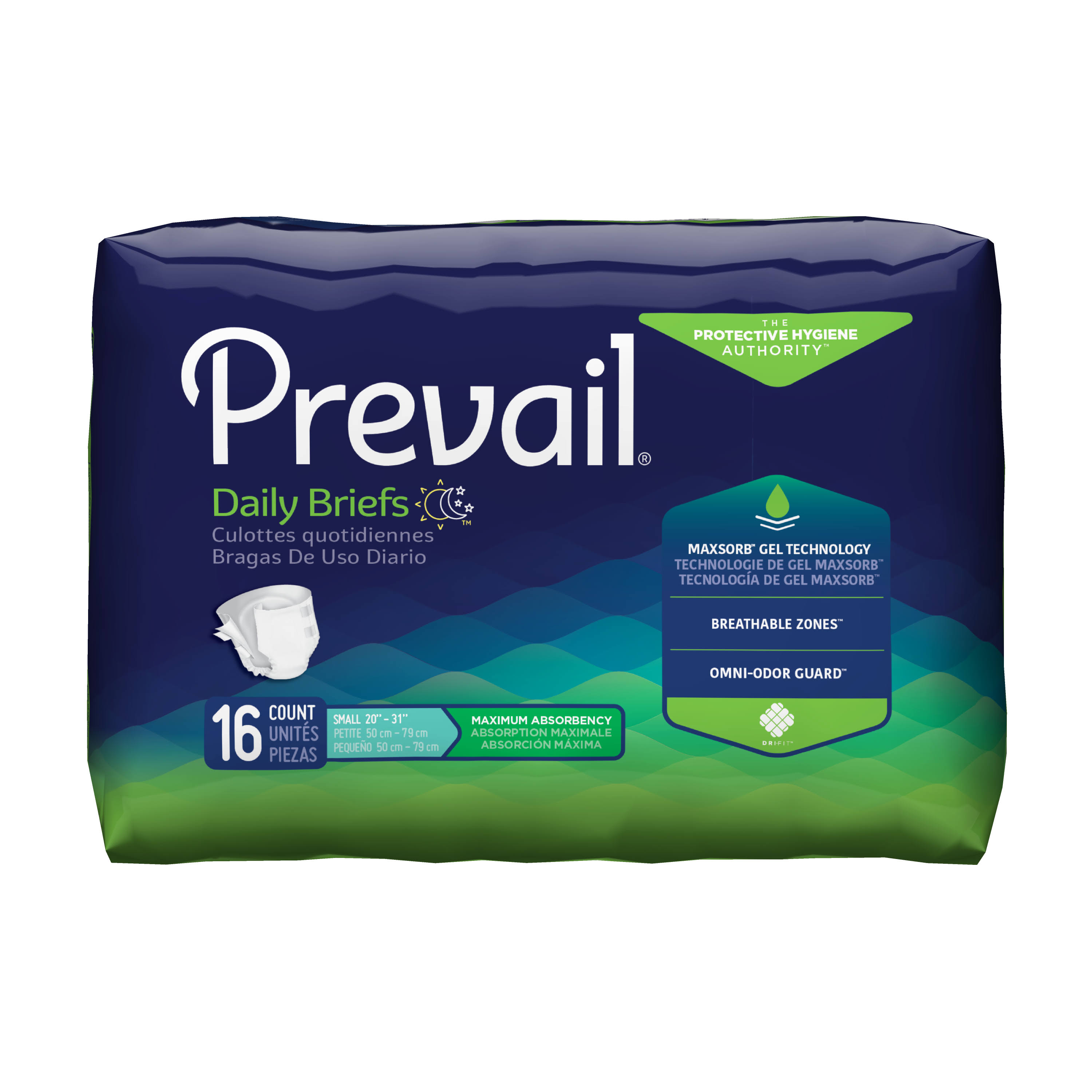Prevail Maximum Absorbency Adult Briefs - Small, 16ct