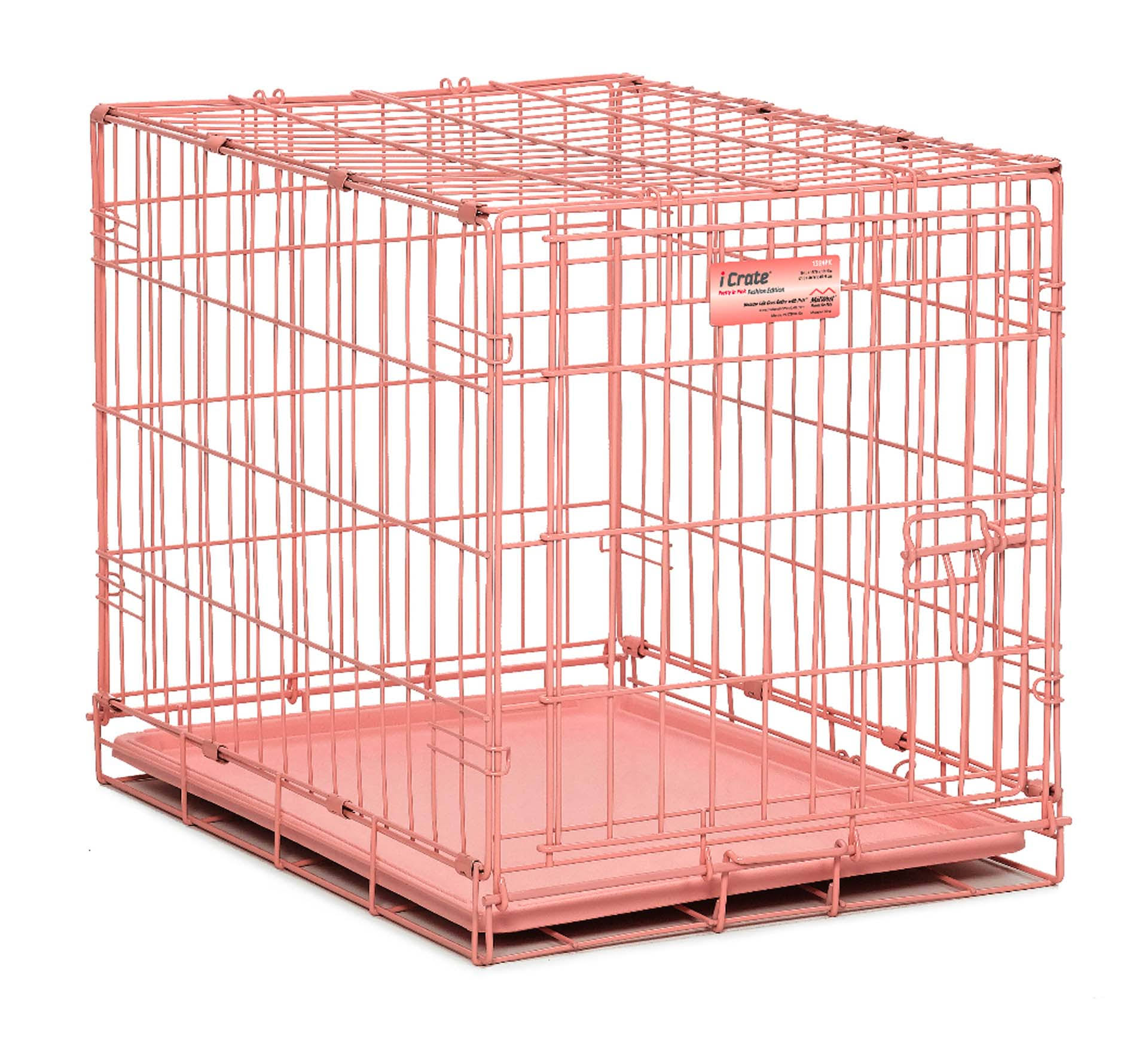 Midwest iCrate Single Door Pet Crates Portable Dog Crate - Pink, 24", Small