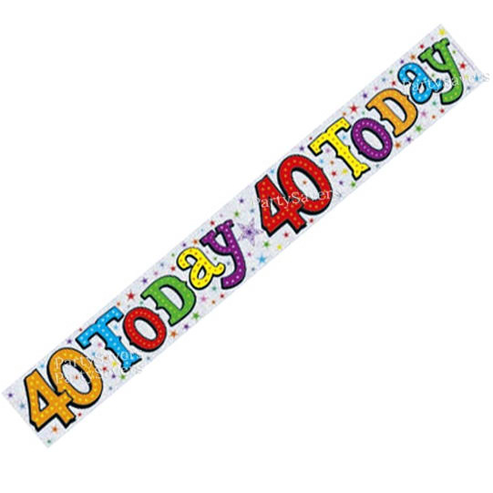 Multi Coloured Party Banner - 40th Birthday