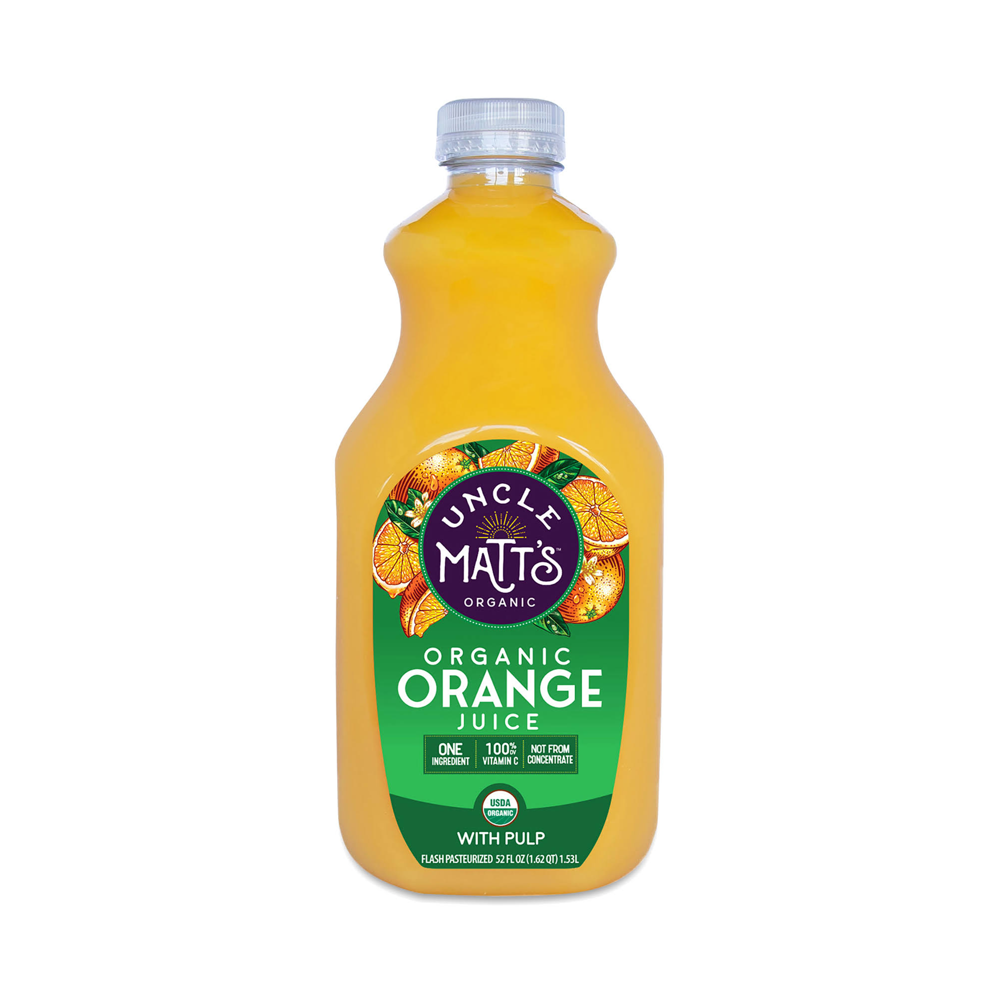 Uncle Matt's Orange Juice, Organic, with Pulp - 52 fl oz