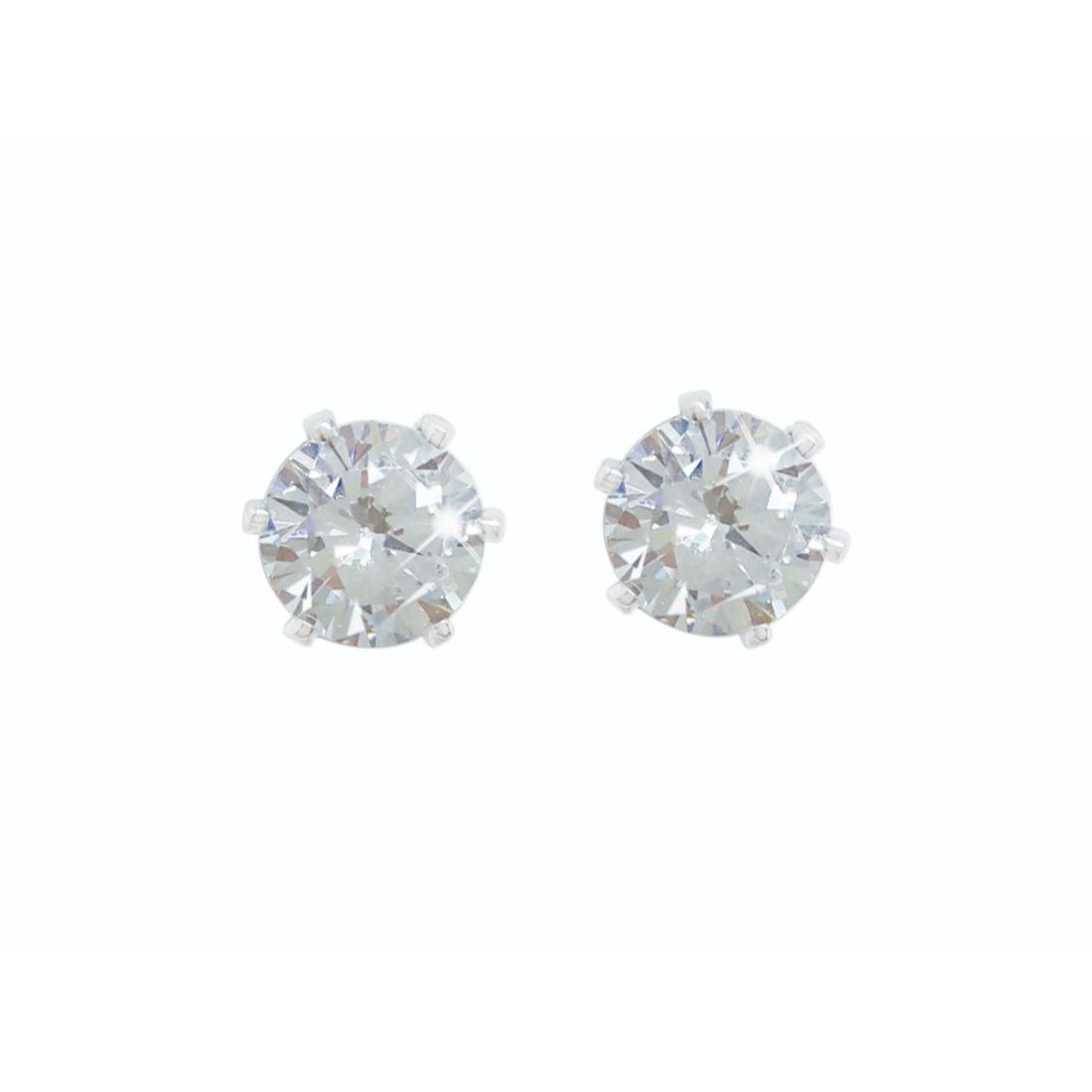 Tipperary Crystal Silver Stud Earrings Set with 4mm Clear Stones