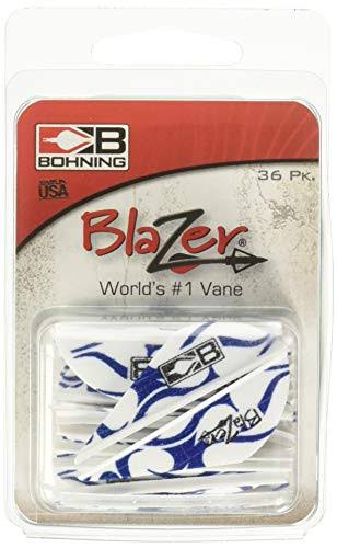 Bohning Flame Blazer Vane - Blue/White, 2", 36pk