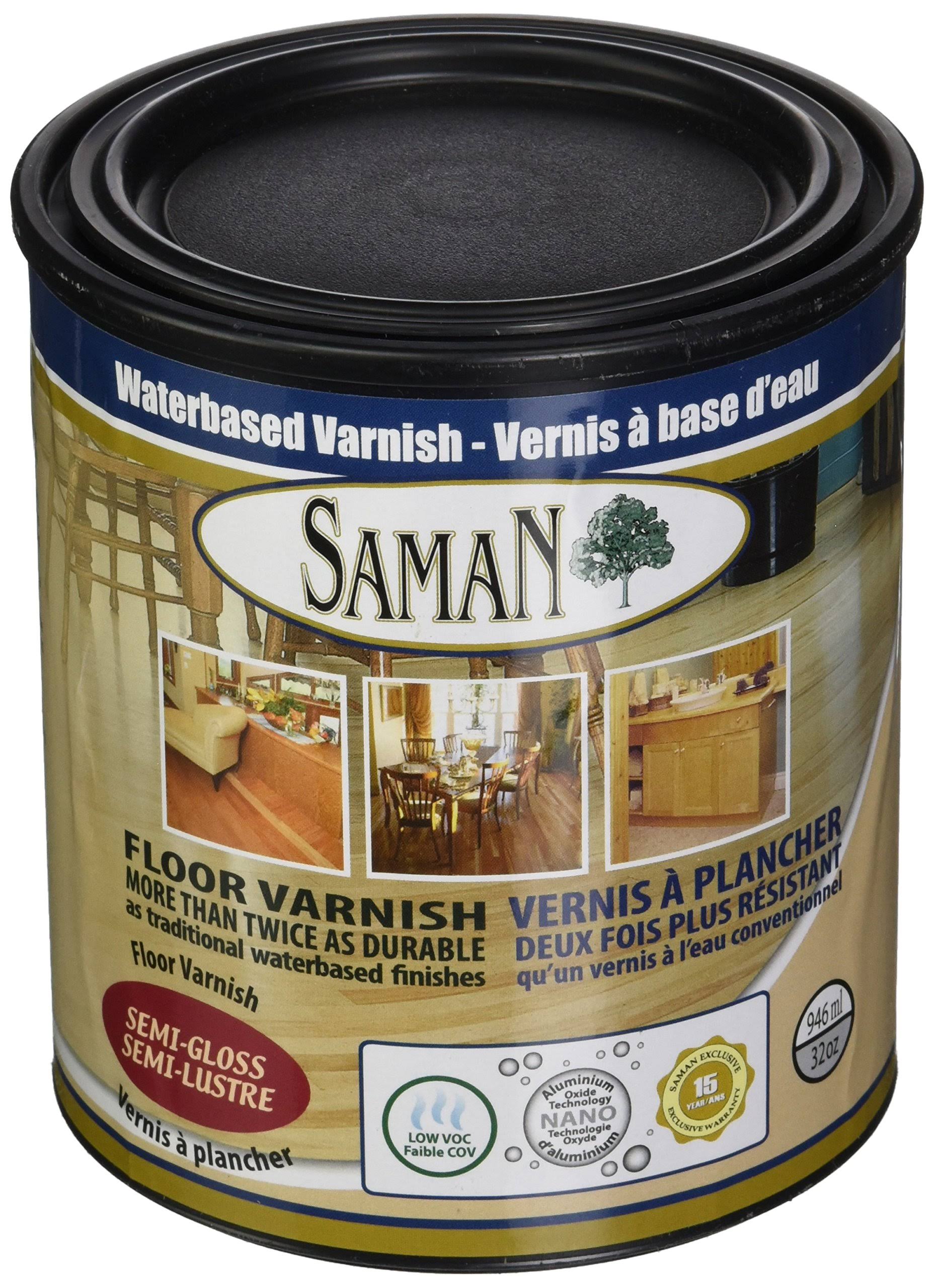 SamaN Interior Water Based Semi Gloss Varnish - 1qt