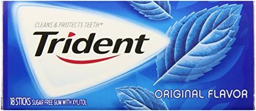 Trident Sugar Free with Xylitol Gum - Original Flavor, 14 Packs of 18
