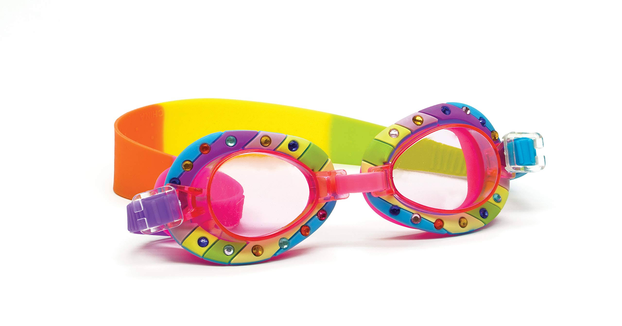 Juice Box Kids Swim Goggles, Rainbow, One Size