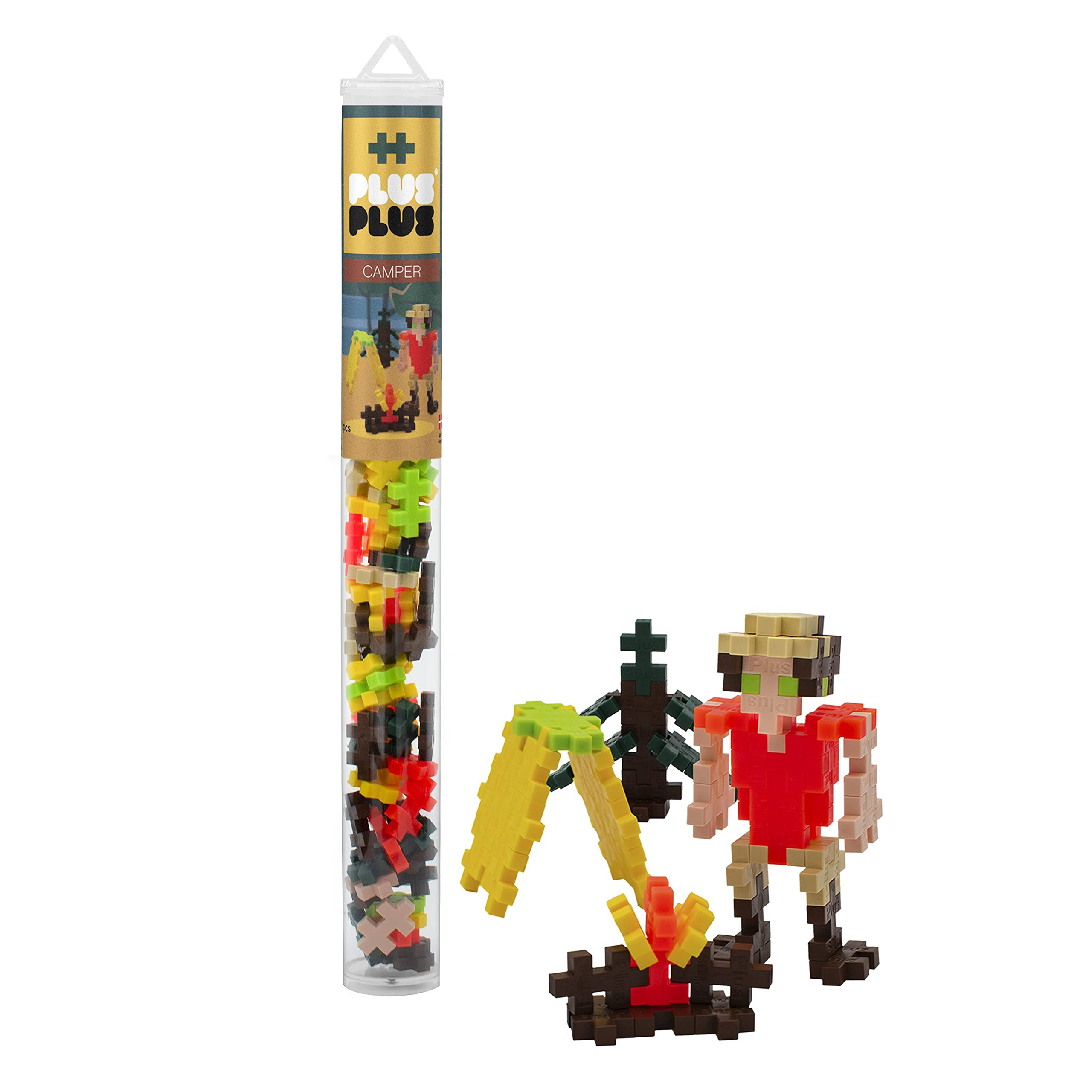 Plus Plus - Mini Maker Tube - Camper - 70 Piece, Construction Building Stem / Steam Toy, Interlocking Mini Puzzle Blocks For Kids