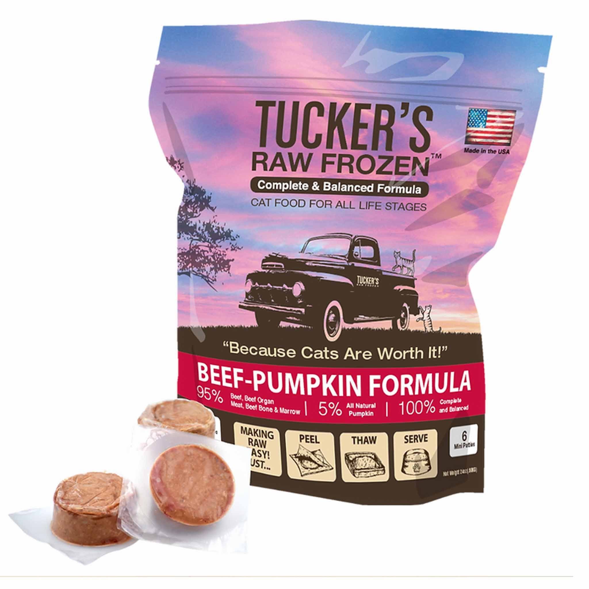 Tucker's Complete & Balanced Raw Frozen Beef-Pumpkin Cat Food 24 oz