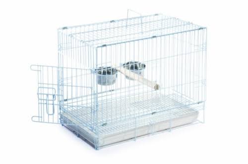Prevue Pet Products 550-00020 Prevue Pet Products Travel Cage - White, 20" x 12.5" x 15.5", with Perch and 2 Bowls