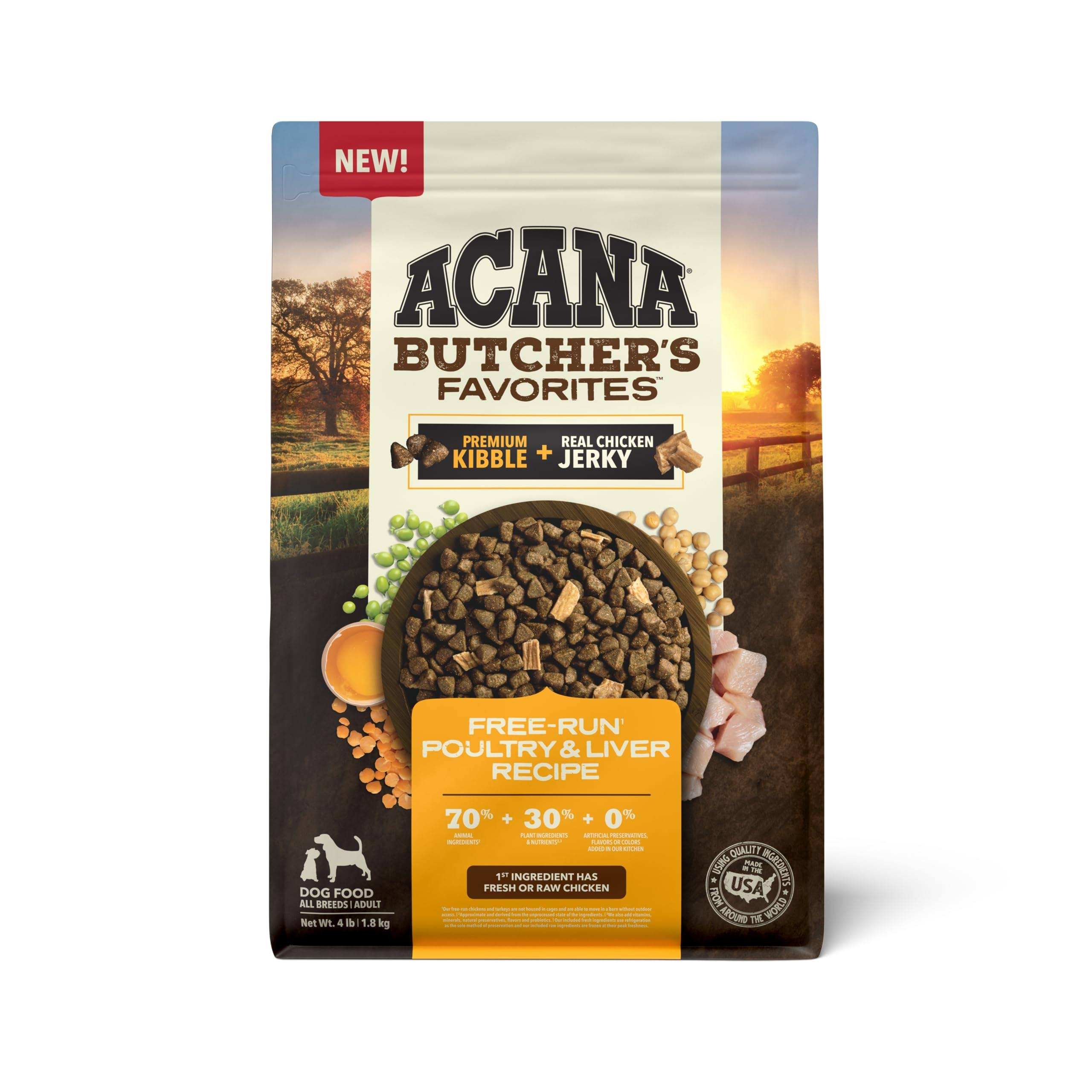 Acana Butcher's Favorites Free-Run Poultry & Liver Dry Dog Food, 4lb