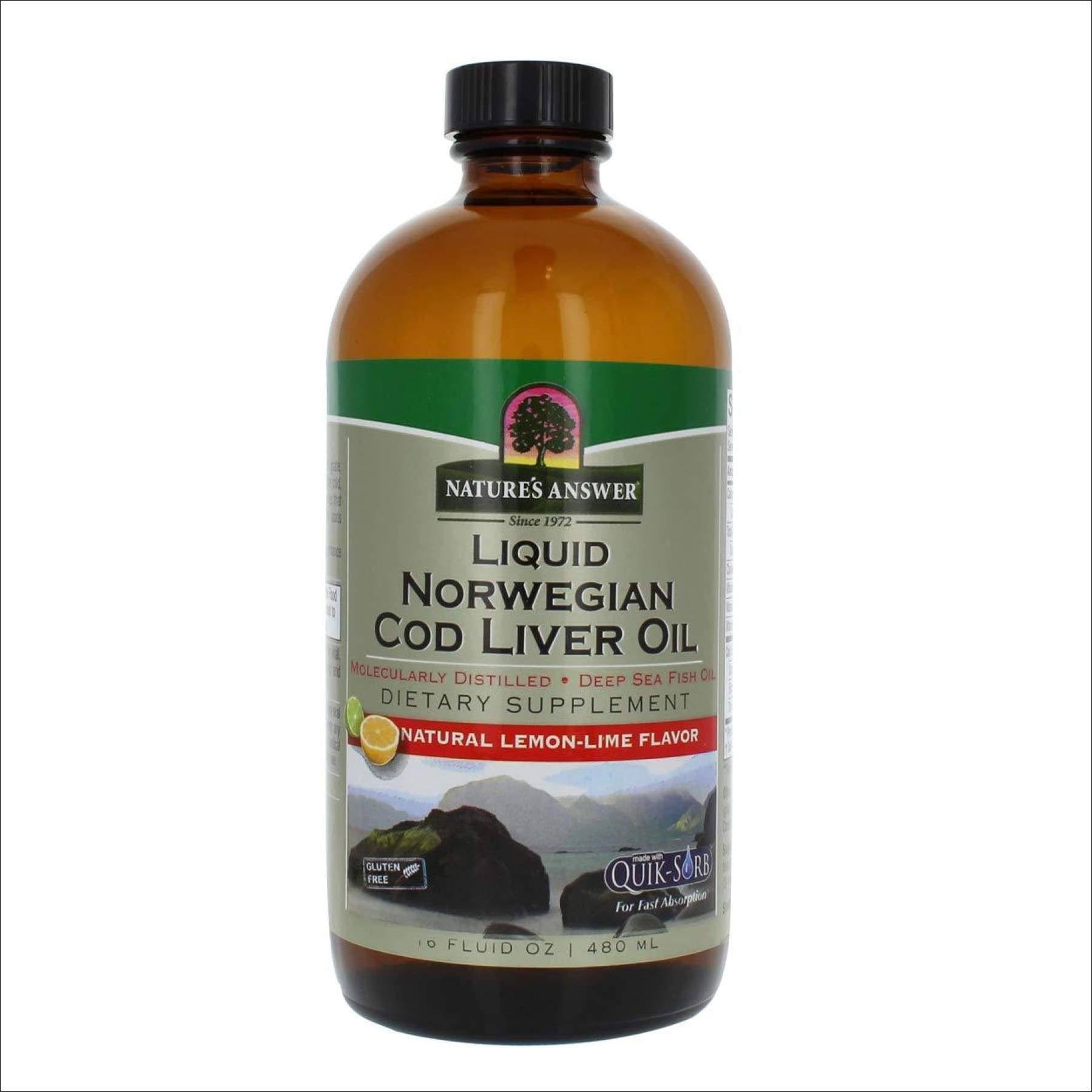 Nature's Answer Liquid Norwegian Cod Liver Oil - Lemon Lime, 16oz