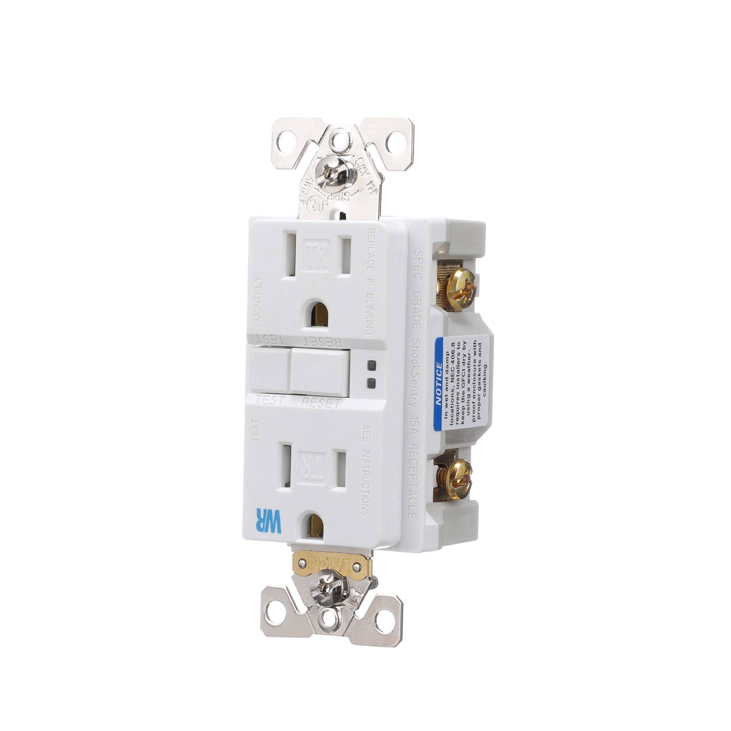Eaton Self-Test Tamper and Weather Resistant Duplex Receptacle - 15amp, 125v