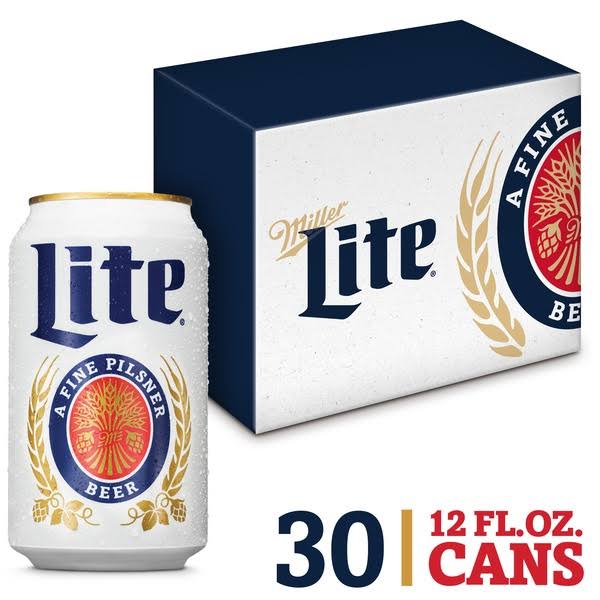 Miller Lite Beer Cans - 30x12 Oz