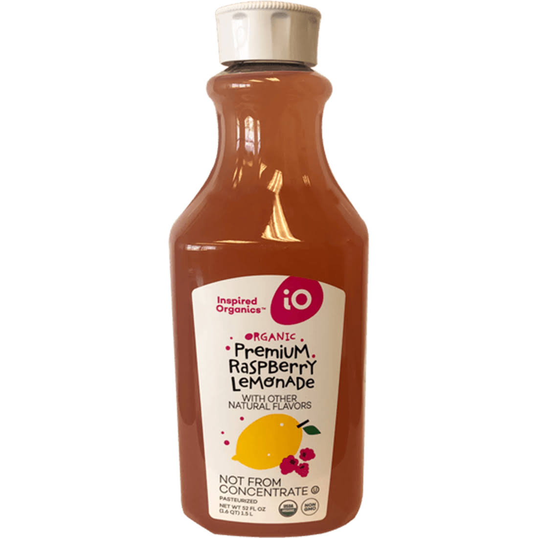 Inspired Organics Lemonade, Organic, Raspberry, Premium - 52 fl oz